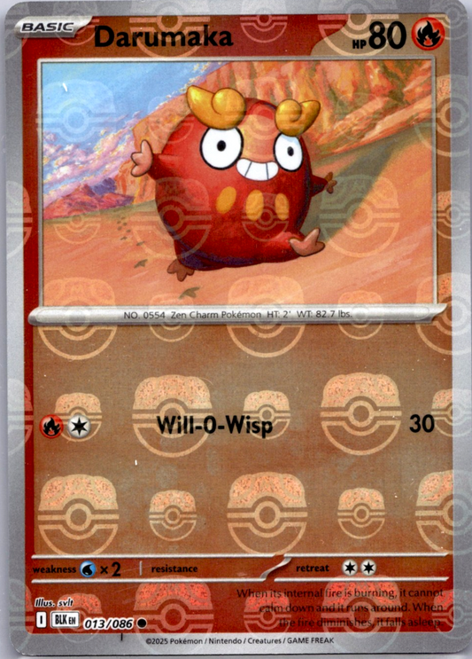 2025 Pokémon Darumaka #013/086 Master Ball Holo SV11W White Flare English