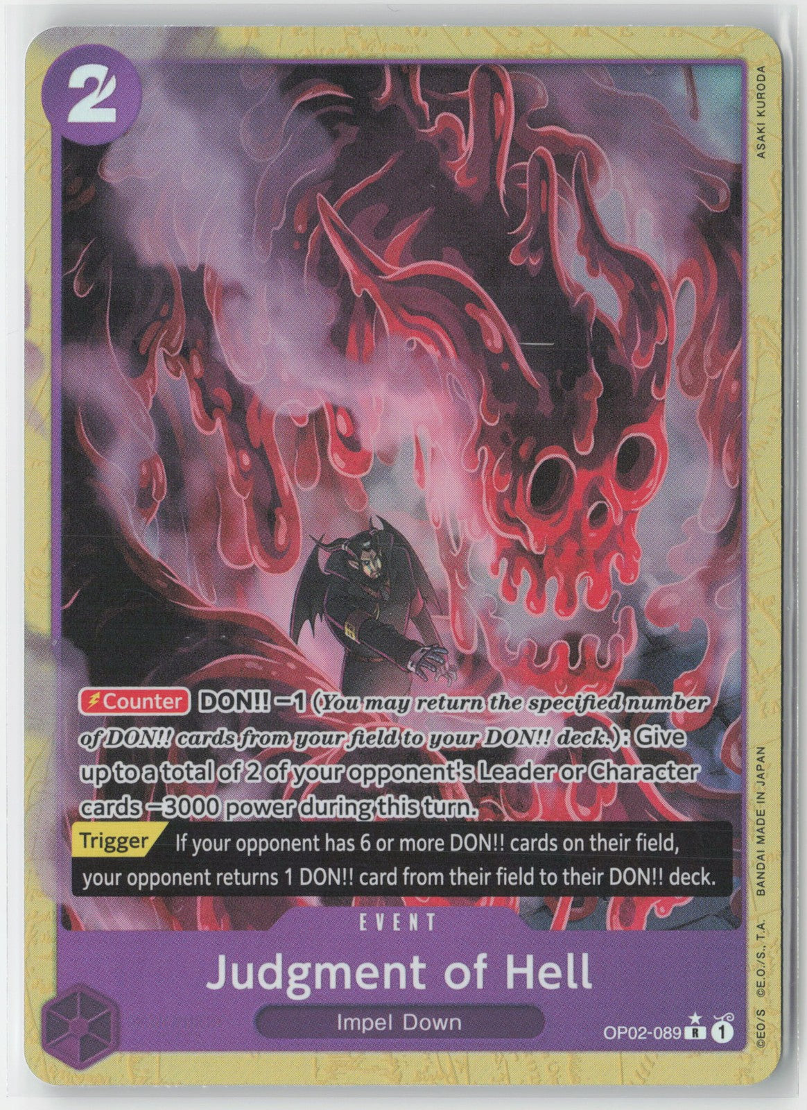 Judgment of Hell Alt Art Foil OP02-089 R One Piece TCG Premium Booster ENG