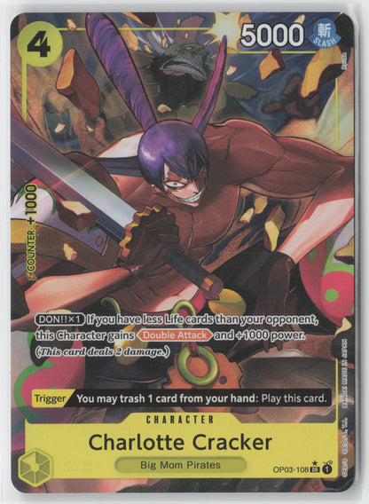 Charlotte Cracker Alt Art Foil OP03-108 SR One Piece TCG Premium Booster ENG