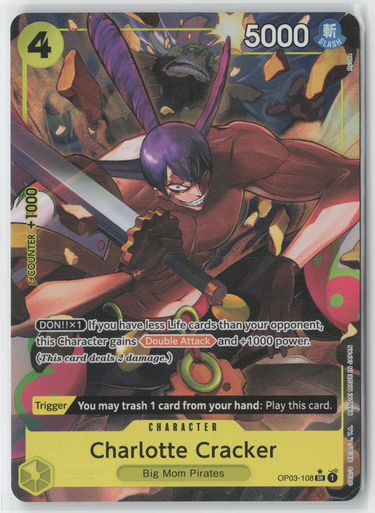 Charlotte Cracker Alt Art Foil OP03-108 SR One Piece TCG Premium Booster ENG