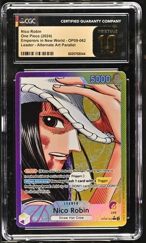 Nico Robin Leader Parallel OP09-062 CGC Pristine 10 One Piece Card English