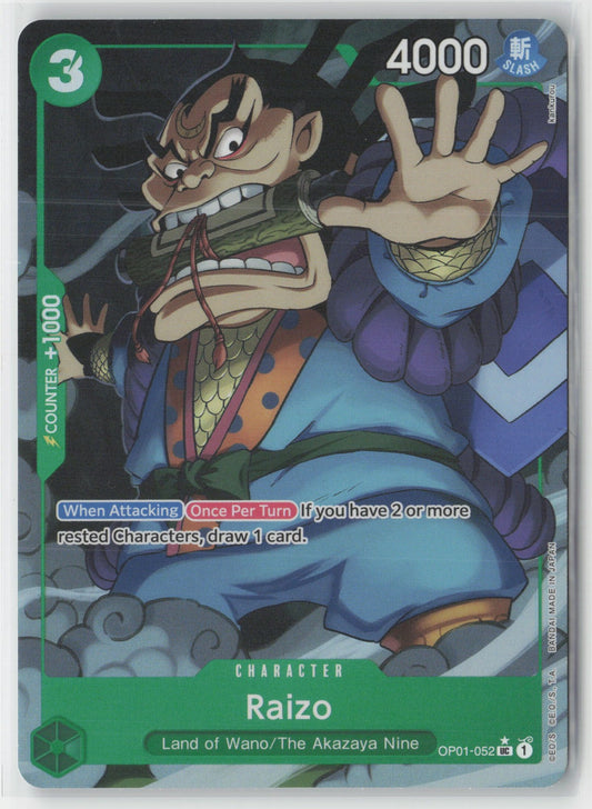 Raizo Full Art Foil OP01-052 UC One Piece TCG Premium Booster The Best English