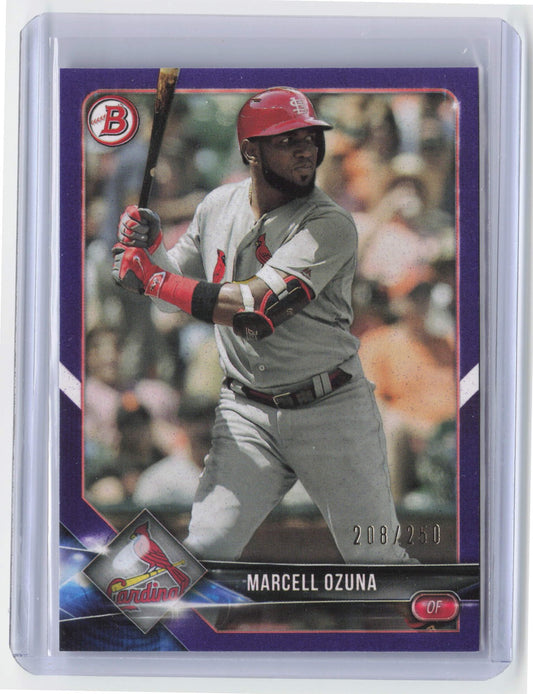 2018 Bowman Marcell Ozuna #51 Purple #/250 Baseball