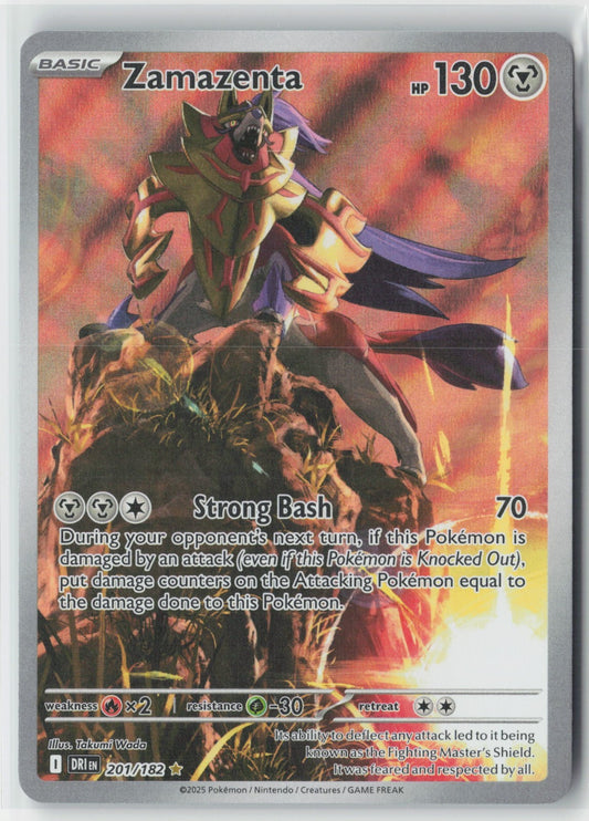 2025 Pokémon TCG Destined Rivals Zamazenta #201/182 Illustration Rare