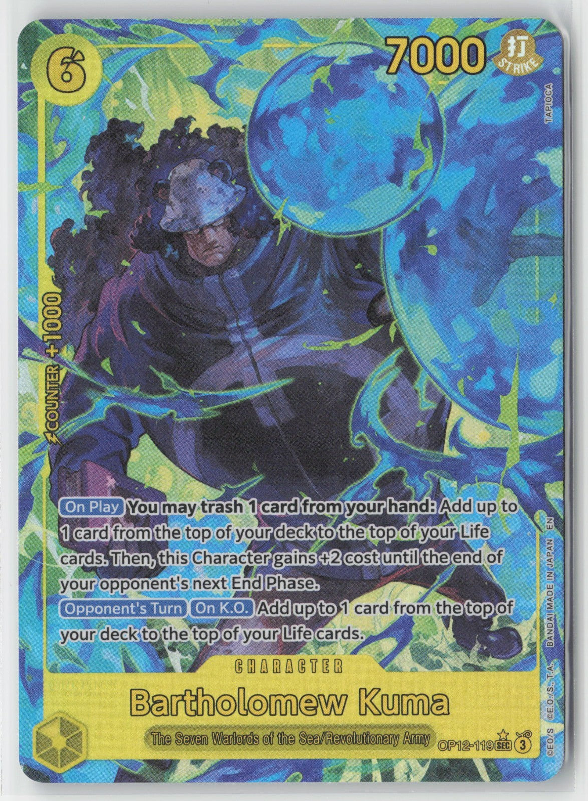 Bartholomew Kuma OP12-119 SEC One Piece TCG Legacy of the Master English