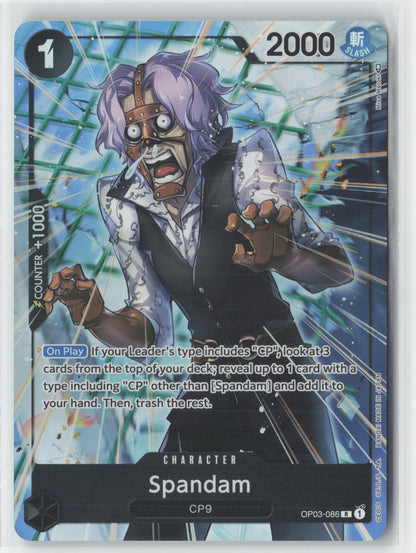 Spandam Alt Art Foil OP03-086 R One Piece TCG Pillars of Strength English