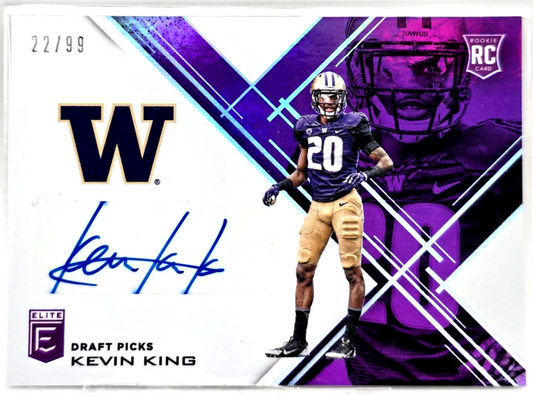 2017 Panini Elite Draft Picks Aspirations Purple /99 Kevin King Rookie Auto RC