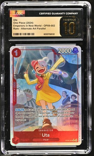 CGC PRISTINE 10 Uta Parallel Emperor Card One Piece  OP09-002 Alt Art