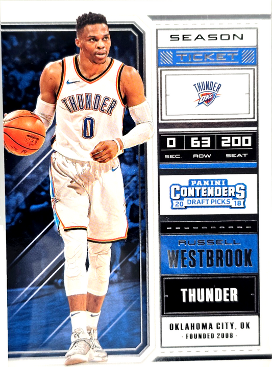 2018 Contenders Draft Picks Russell Westbrook #47b White Jersey Variant UCLA