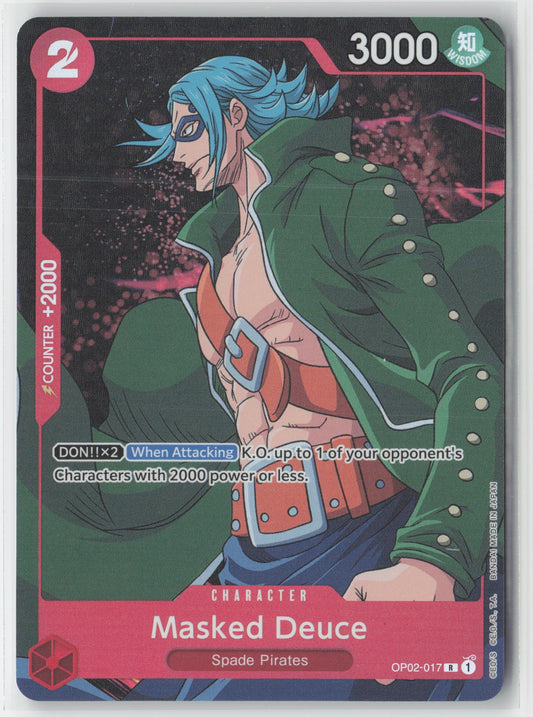 Masked Deuce Alt Art Foil OP02-017 R One Piece TCG Paramount War English