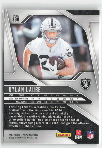 2024 Panini Prizm Dylan Laube #330 Rookie Las Vegas Raiders Football
