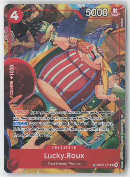 Lucky Roux TR Foil OP09-015 One Piece TCG A Fist of Divine Speed English