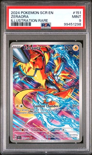 Zeraora Illustration Rare 151/142 Stellar Crown 2024  Pokémon Card MINT PSA 9