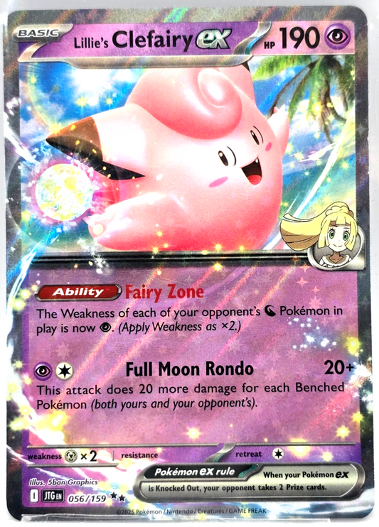 Lillie’s Clefairy ex 056/159 Holo sv09 Journey Together English Pokémon TCG