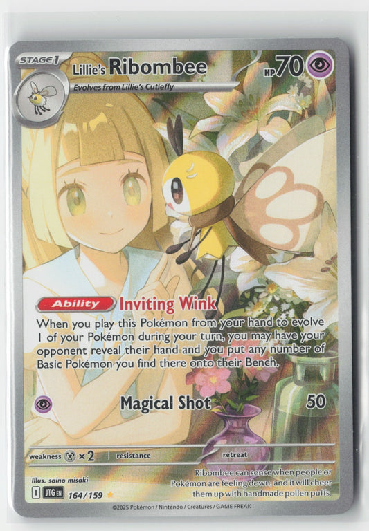 2025 Pokémon Lillie’s Ribombee #164/159 Illustration Rare Journey Together