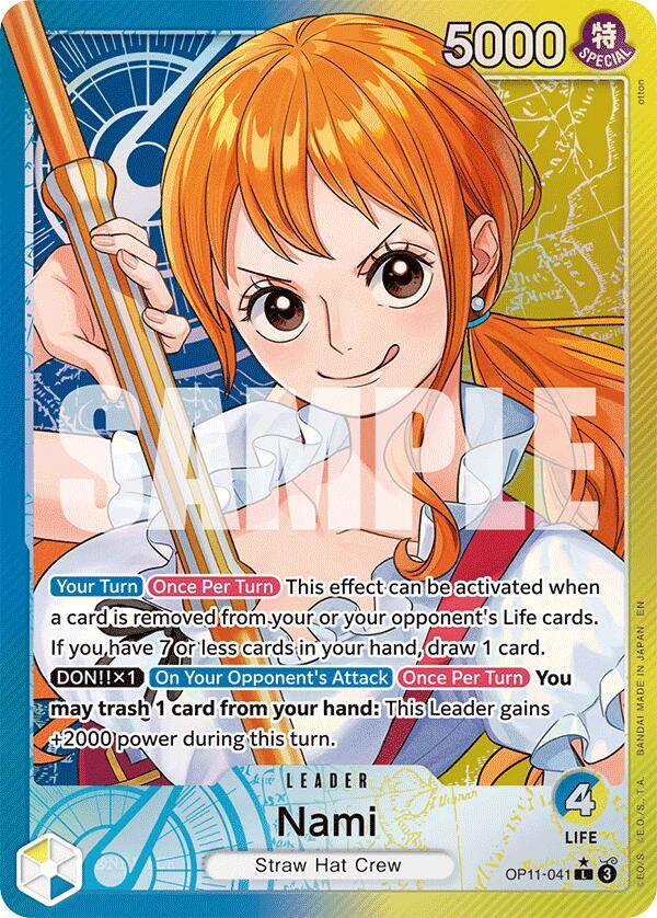 Nami SR OP11-041 Alt Art Foil A Fist of Divine Speed – One Piece TCG NM
